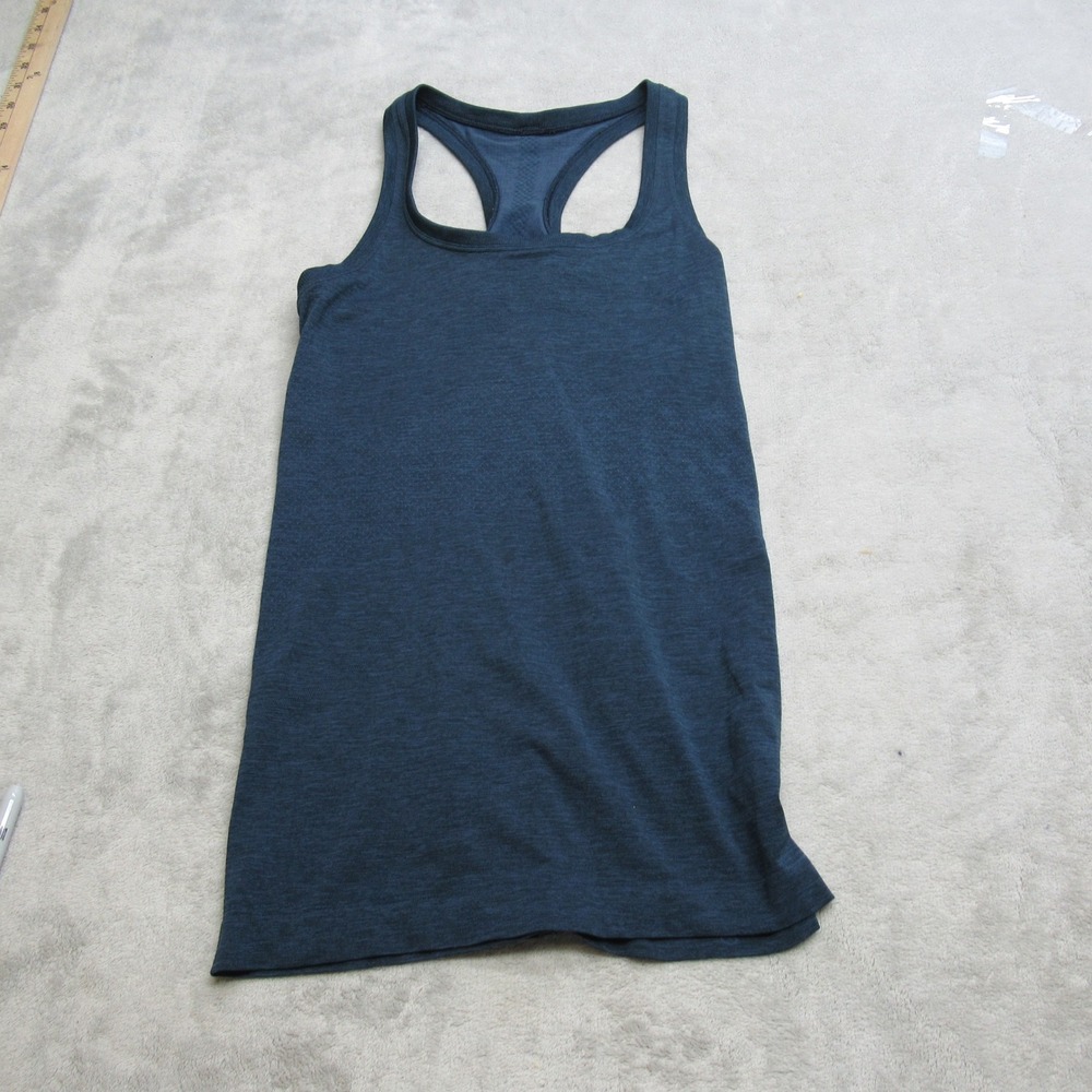 Lululemon Shirt Womens 6 Blue Heathered‎ Gym Run Athletic Workout Tank Top Yoga